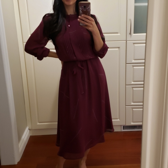 Vintage 70s Chiffon Dress - Picture 3 of 8